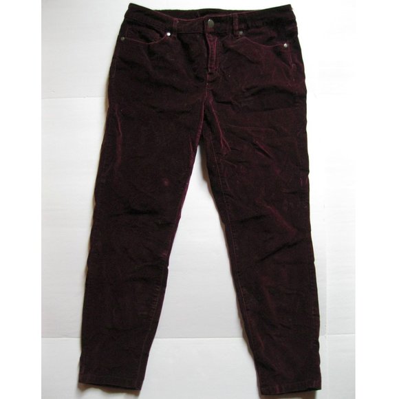 Ruff Hewn Velvety Maroon Straight Leg Pants - Picture 1 of 10